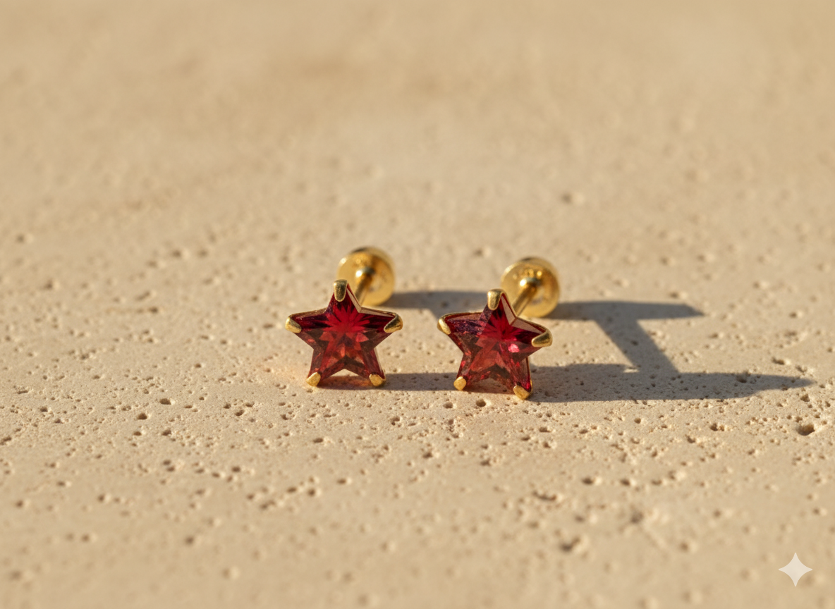 Star stone eartops